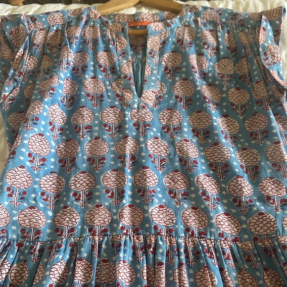 Oliphant Blue Top with Red Floral Design - Picture 3 of 8